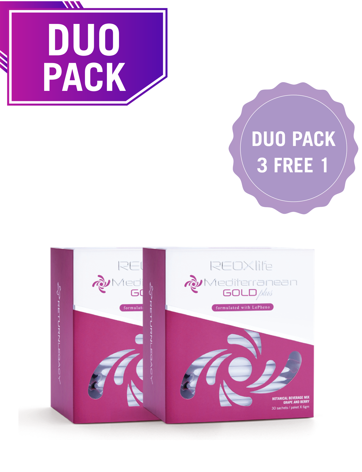 REOXlife MEDITERRANEAN GOLD PLUS (3 DUO PACK FREE 1 DUO PACK)
